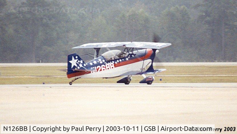 N126BB, 2001 Aviat Pitts S-2C Special C/N 6046, Rolling out for an energetic performance