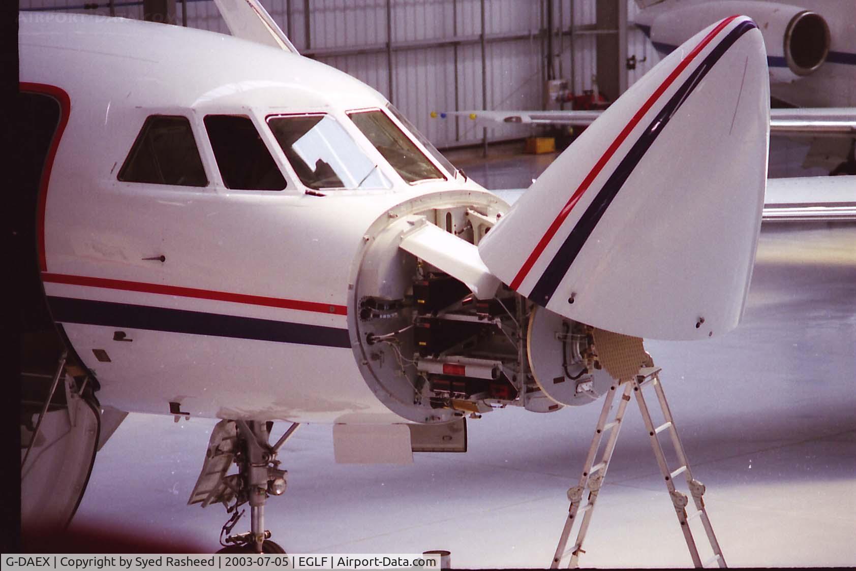 G-DAEX, 2001 Dassault Falcon 900EX C/N 78, Falcon 900EX in Hanger no. 2 - Farnborough