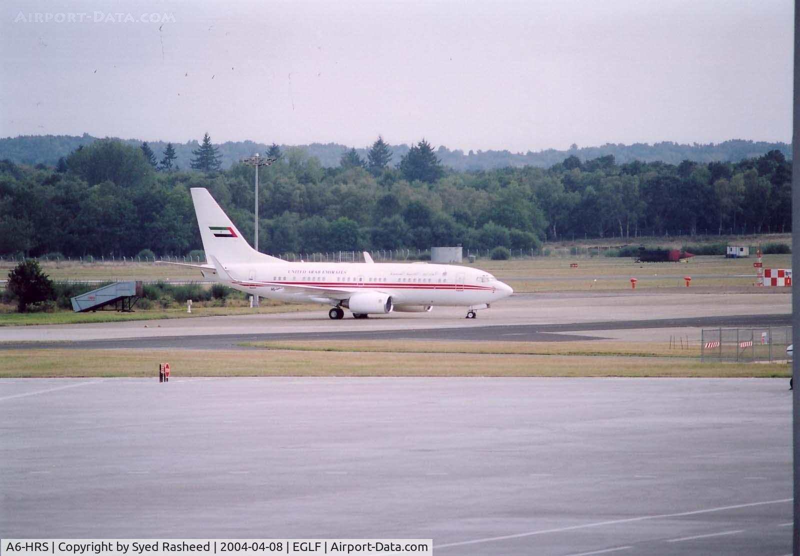A6-HRS, Boeing 737-7E0 BBJ C/N 29251, B737-700 arriving into Farnborough