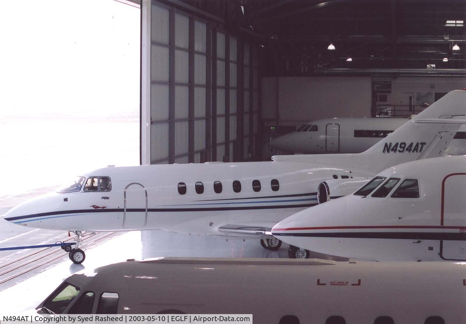 N494AT, 1987 British Aerospace BAe.125 Series 800A C/N 258103, ON FARNBOROUGH RAMP