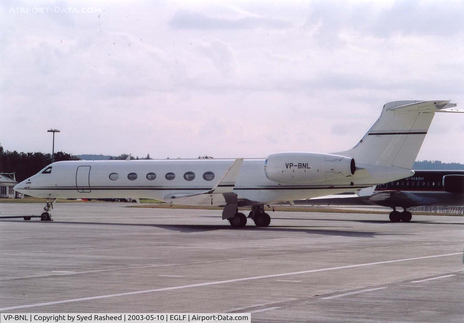 VP-BNL, 2000 Gulfstream G-V C/N 607, ON FARNBOROUGH RAMP