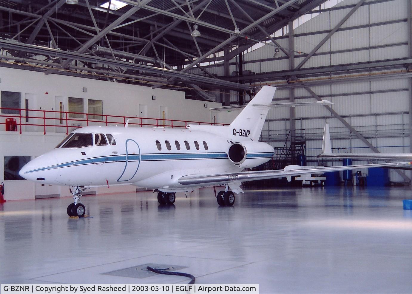 G-BZNR, 1990 British Aerospace BAe.125-800B C/N 258180, Hawker 800B in Hanger 2 - TAG Aviation