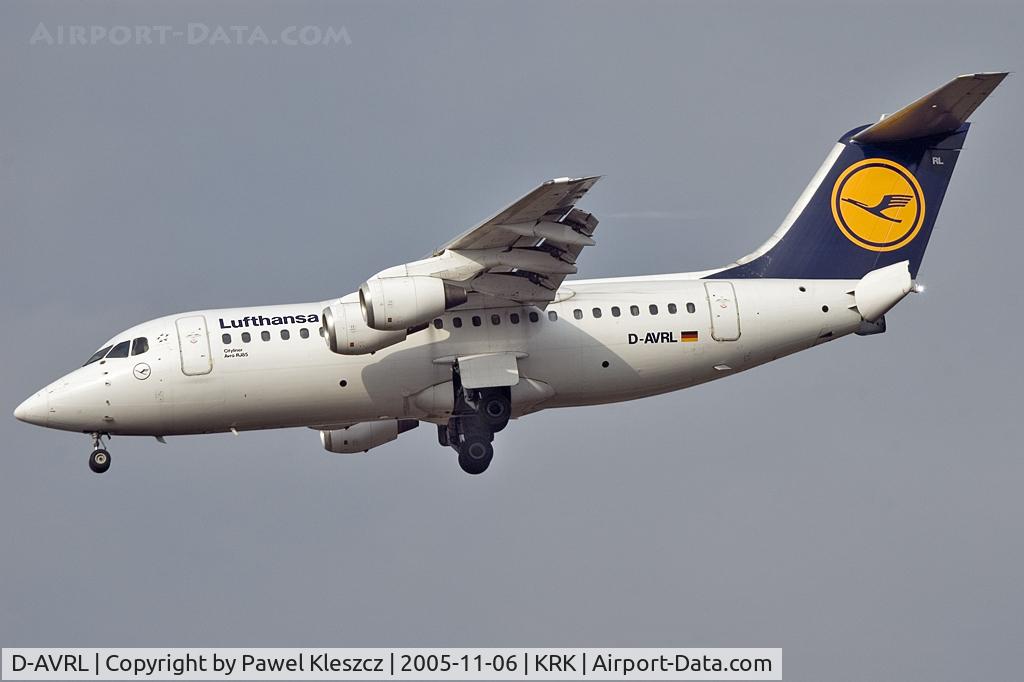 D-AVRL, 1996 British Aerospace Avro 146-RJ85 C/N E.2285, Short final runway 25