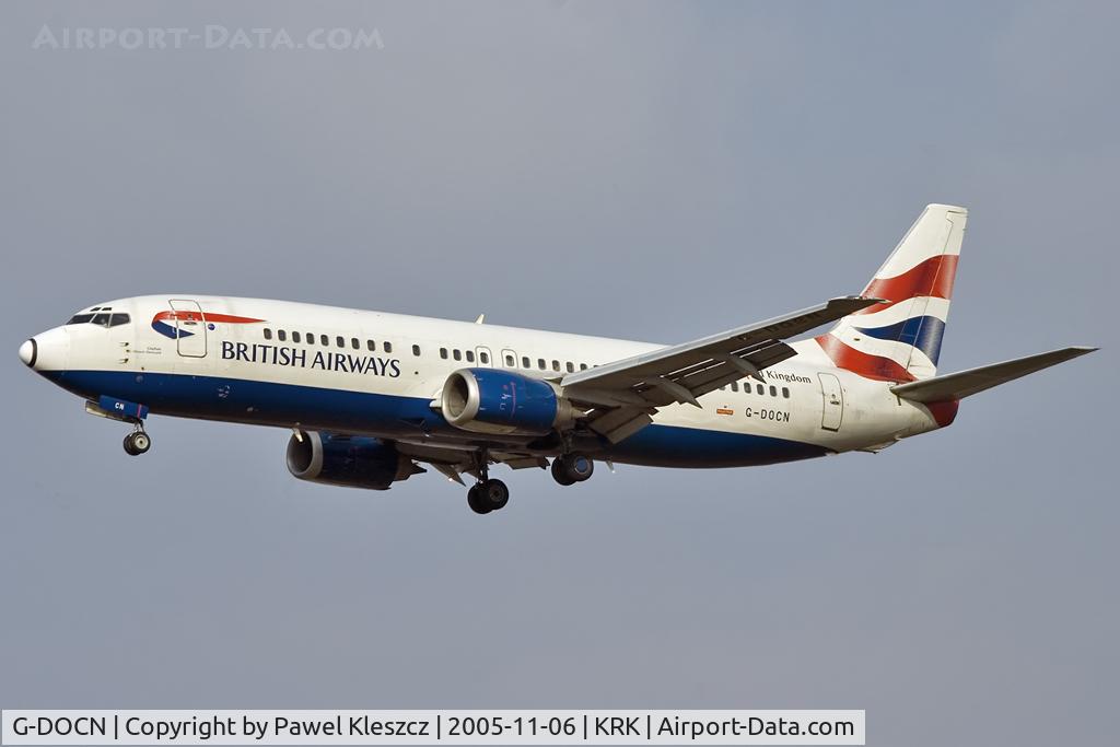 G-DOCN, 1992 Boeing 737-436 C/N 25848, Short final runway