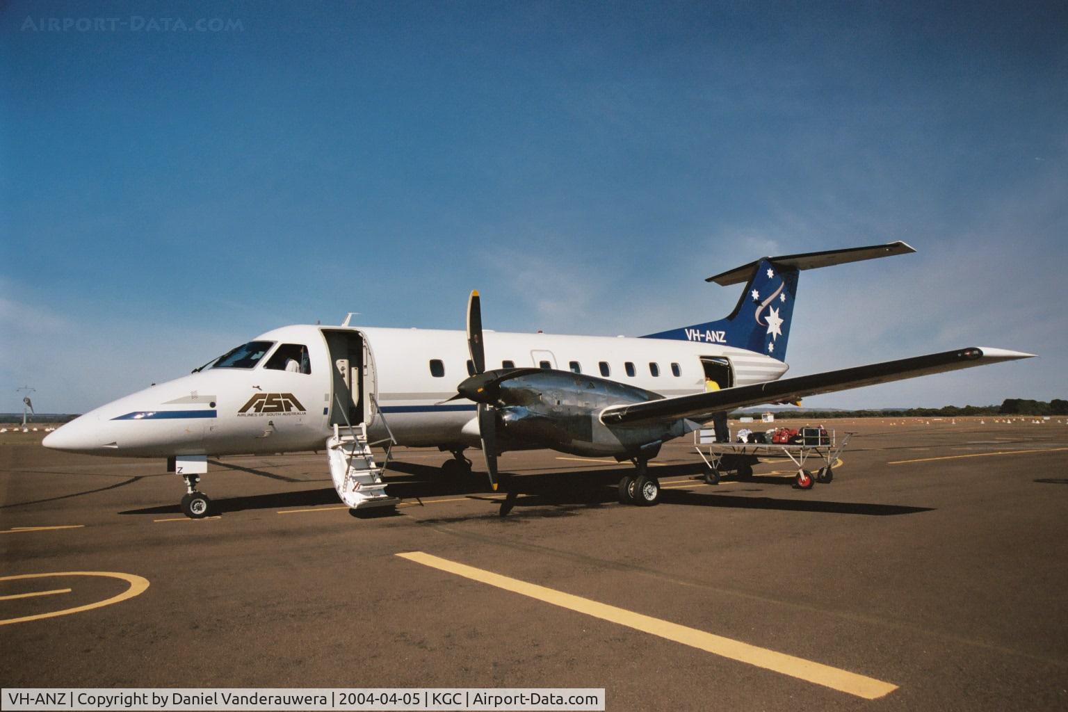 VH-ANZ, 1989 Embraer EMB-120ER Brasilia C/N 120135, Flight EA245 arrived from ADL