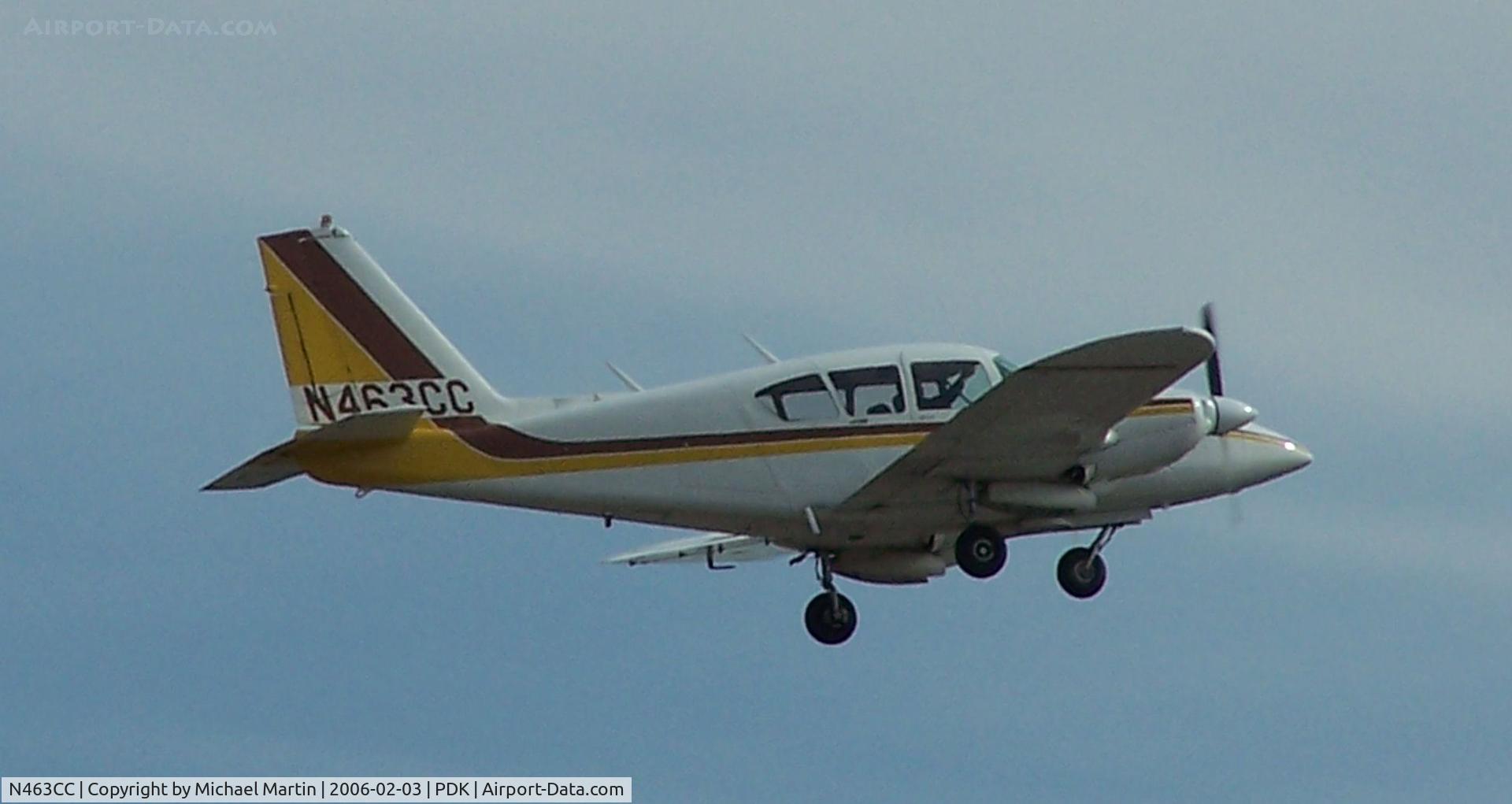N463CC, 1966 Piper PA-23-250 Aztec C/N 27-3357, Departing PDK - Starting to rotate gear.