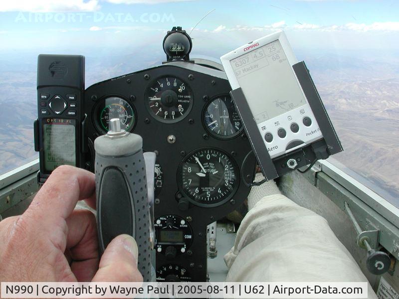 N990, 1972 Schreder HP-14 C/N 152, Reaching 18,900 feet MSL over the mountains of central Idaho