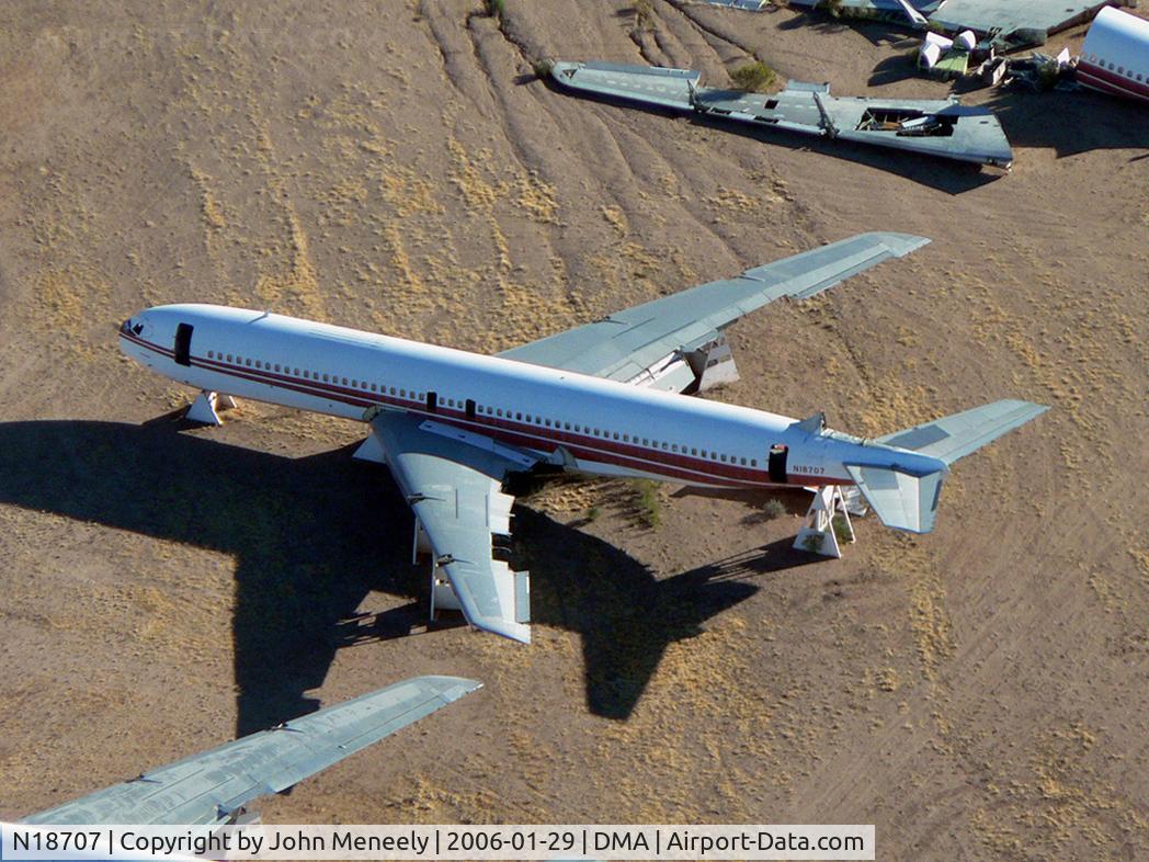 N18707, Boeing 707-331B C/N 18983, This ex-TWA 707 was stripped of most of its useful parts as part of the KC-135E program in the 1980s.