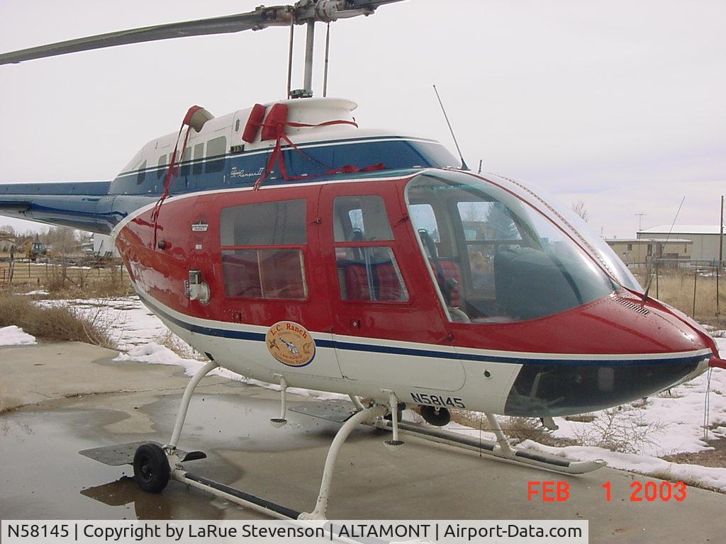 N58145, 1973 Bell 206B C/N 1170, take on the L.C. ranch
