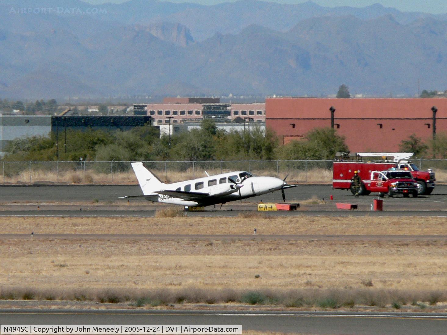 N494SC, 1977 Piper PA-31-350 Chieftain C/N 31-7752099, Left main gear would not extend, so the pilot opted for a wheels-up landing.