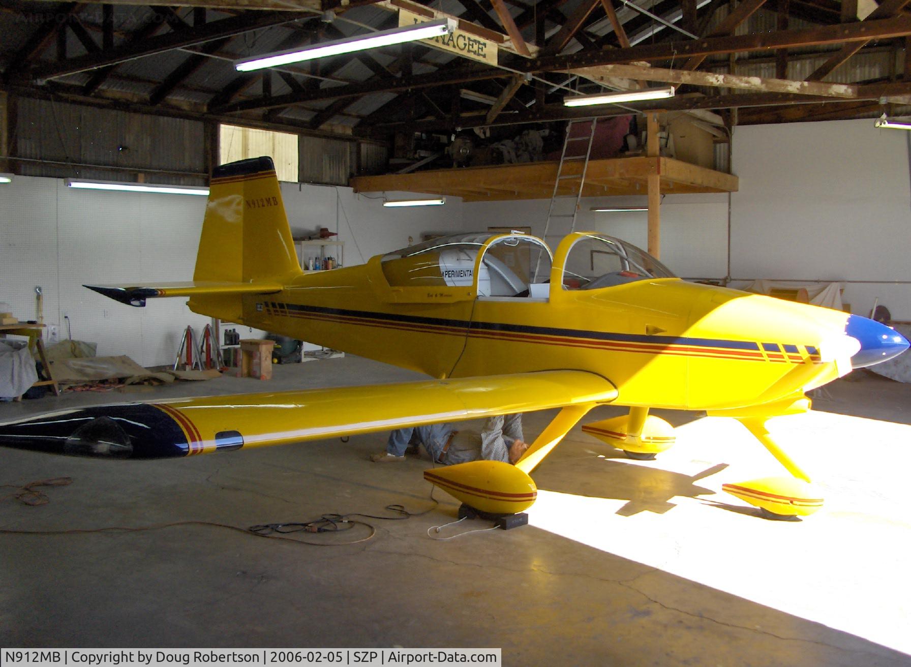 N912MB, 2004 Vans RV-9A C/N 90112, 2004 Nauman VAN'S RV-9A, Lycoming O-320 160 Hp, Awkward work position