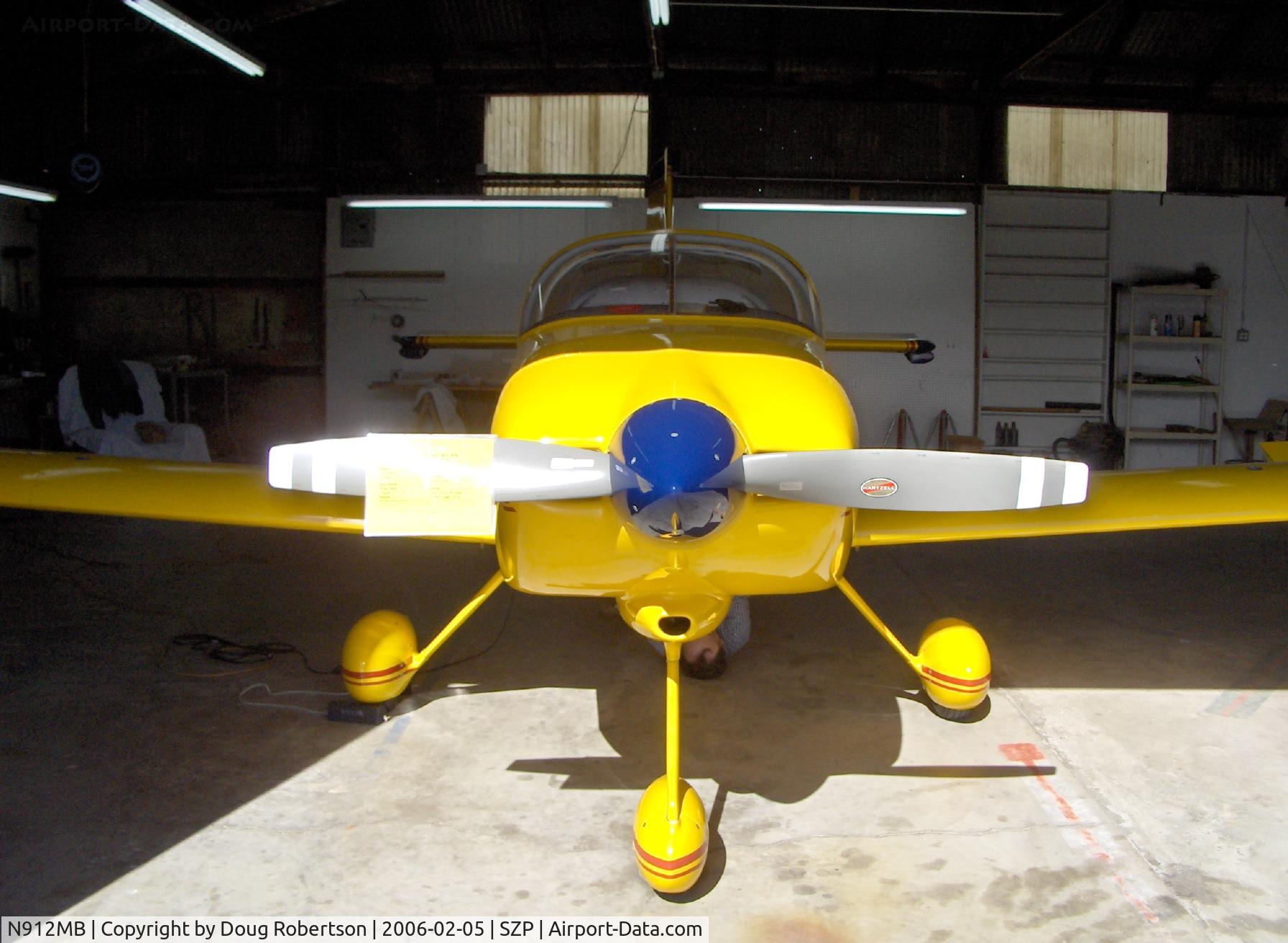 N912MB, 2004 Vans RV-9A C/N 90112, 2004 Nauman VAN'S RV-9A, Lycoming O-320 160 Hp, Owner under aircraft