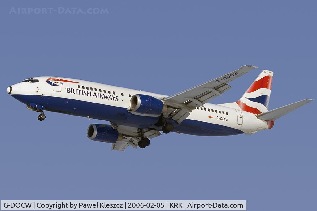 G-DOCW, 1992 Boeing 737-436 C/N 25856, cleared for land RWY25