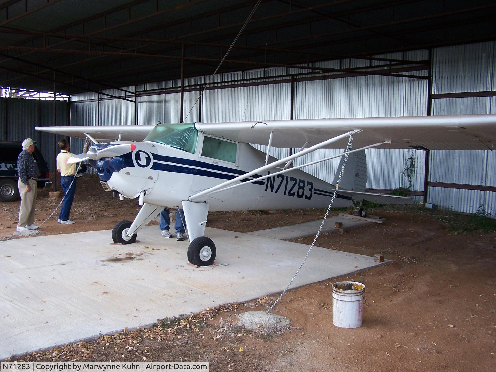 N71283, 1946 Luscombe 8A C/N 2710, Hanger in West Texas