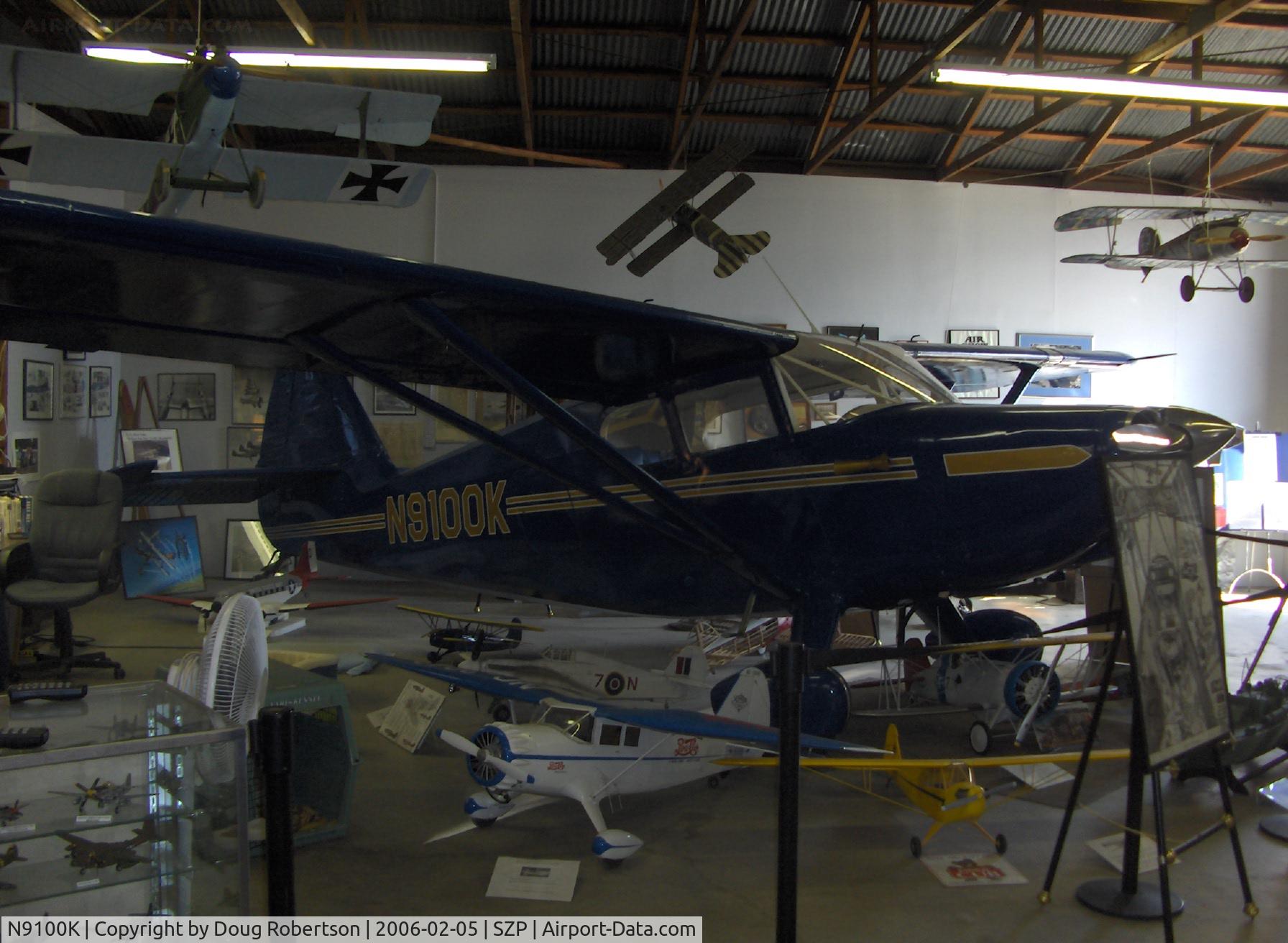 N9100K, 1947 Stinson 108-1 Voyager C/N 108-2100, 1947 Stinson 108-1 VOYAGER, Franklin 6A4-150 150 Hp, In Aviation Museum of Santa Paula Hangar 1