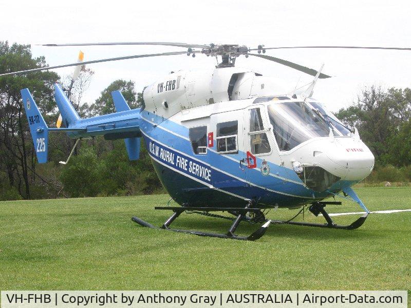 VH-FHB, 1990 MBB-Kawasaki BK-117B-2 C/N 1056, Rural Fire Service contract Helicopter