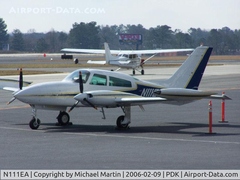 N111EA, 1975 Cessna 310R C/N 310R0245, Tied down @ Mercury Air Center