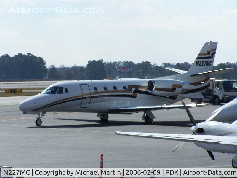 N227MC, 2000 Cessna 560XL C/N 560-5064, Tied down @ Mercury Air Center