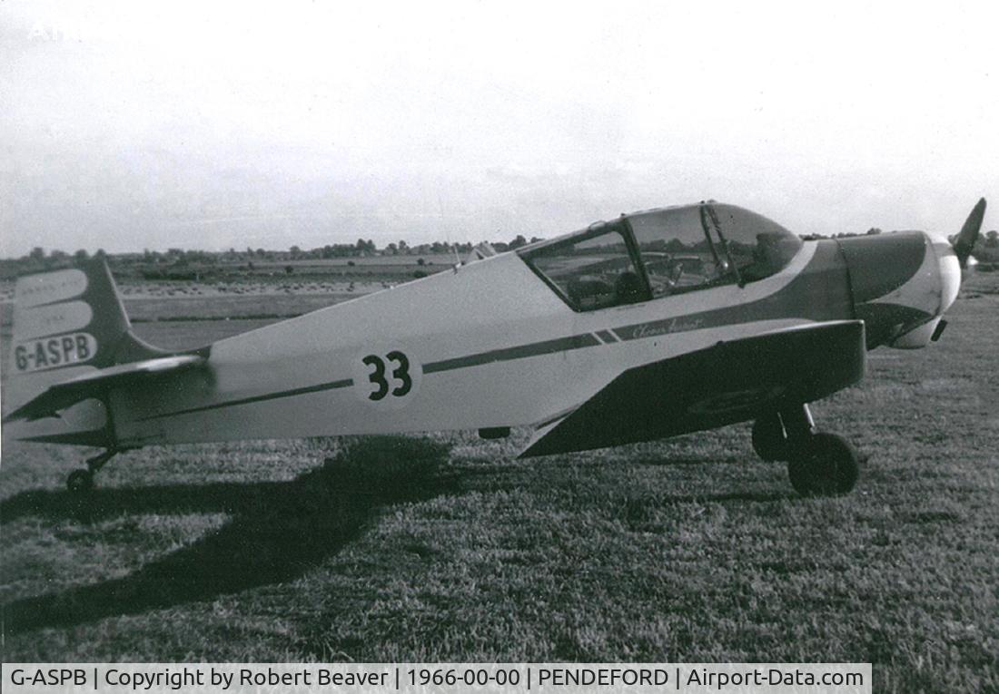 G-ASPB, 1957 SAN Jodel D-117 C/N 596, Jodel D.117 (Wolverhampton Pendeford--closed 1965.Shortly after this photo was taken this plane was destroyed in a fatal crash near Sleap airfield in Shropshire