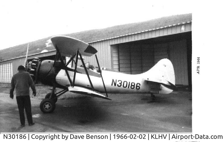 N30186, 1941 Waco UPF-7 C/N 5617, On the ramp at KLHV, 1966