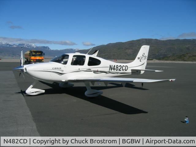 N482CD, 2005 Cirrus SR22 C/N 1482, Waiting for fuel at Narsarsuaq, Greenland enroute from the factory to Groningen, NL