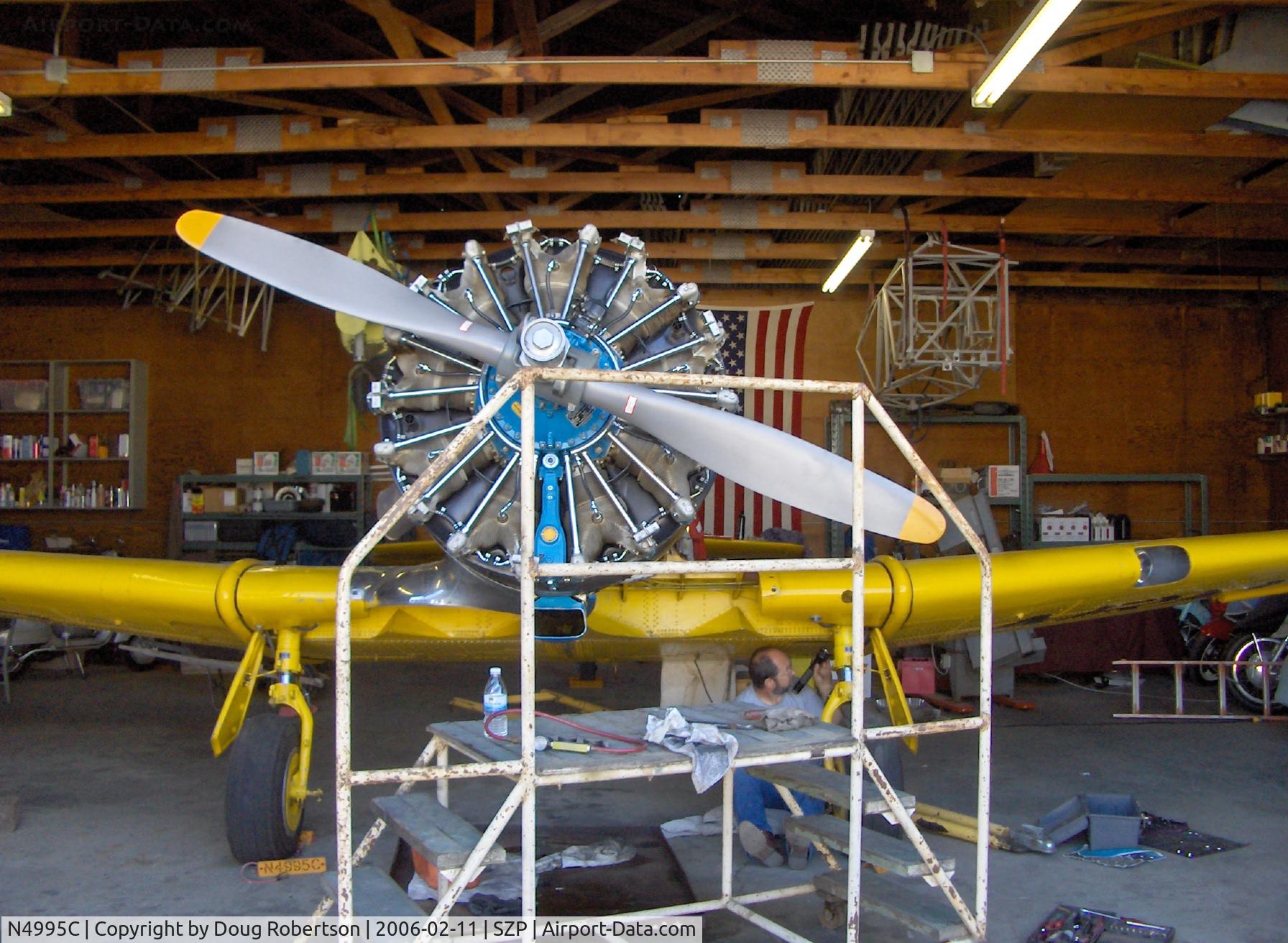 N4995C, 1949 North American T-6G Texan C/N 168-481, 1949 North American T-6G TEXAN, 'Thirsty Girl's' P&W R1340 600 Hp engine uncowled