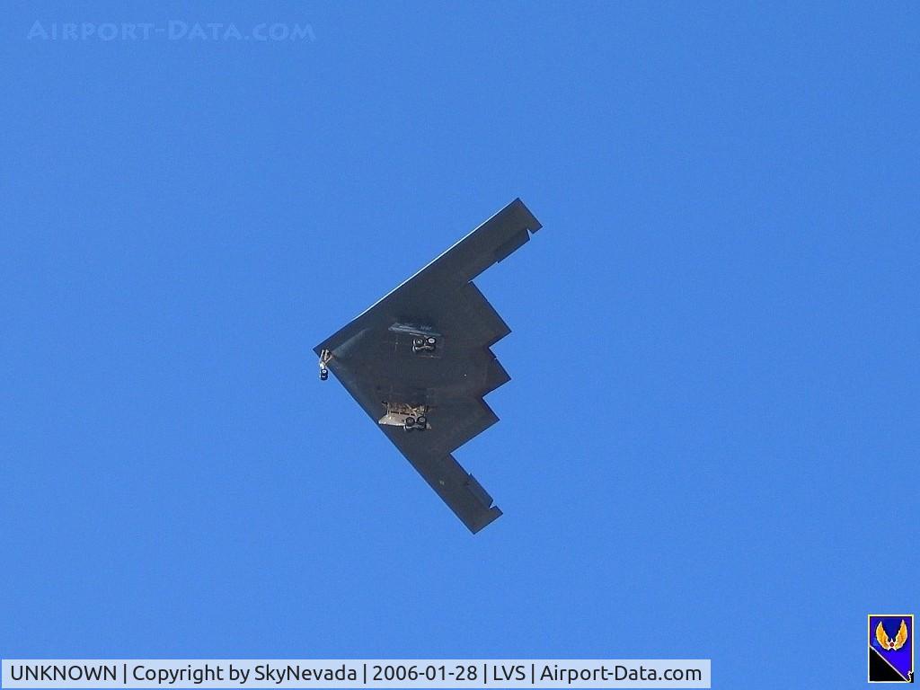 UNKNOWN, Northrop Grumman B-2A Spirit C/N unknown, 5 miles out from Nellis. Canon G5 Powershot handheld @ 4x.