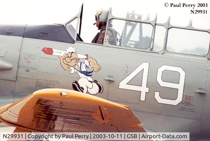 N29931, 1943 North American AT-6G Texan C/N 168-583 (49-3449), Popeye with a torpedo, go figure!