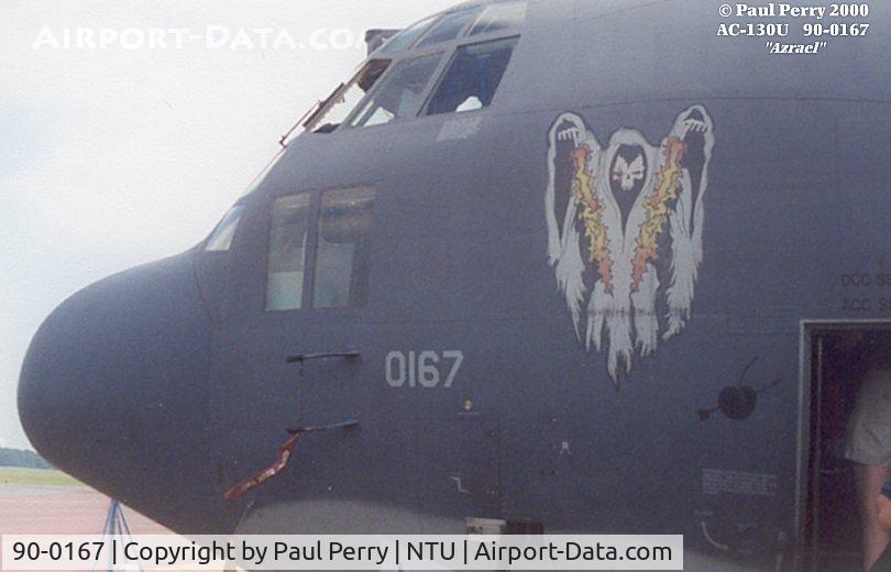 90-0167, 1990 Lockheed AC-130U Spooky II C/N 382-5262, AC-130 gunships often have death related nosearts, how appropriate