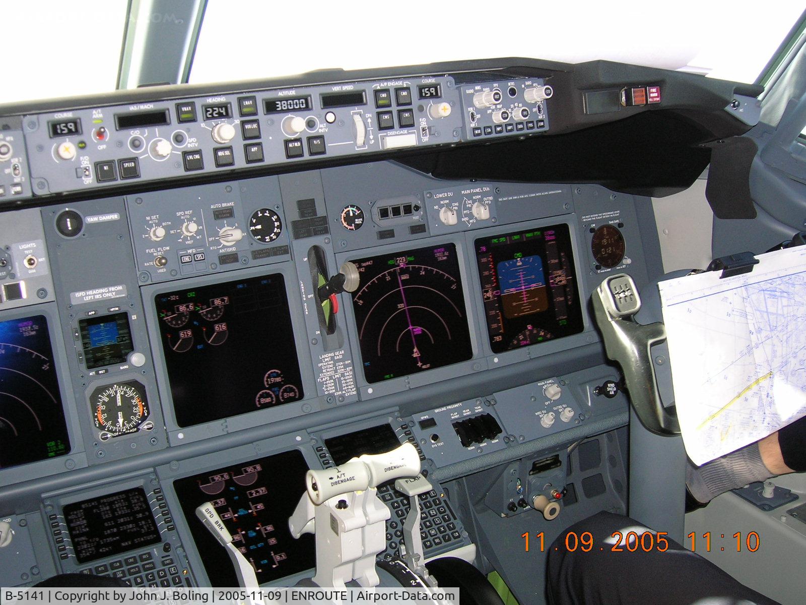 B-5141, 2005 Boeing 737-84P C/N 34030, New 737-800 delivery flight at FL380