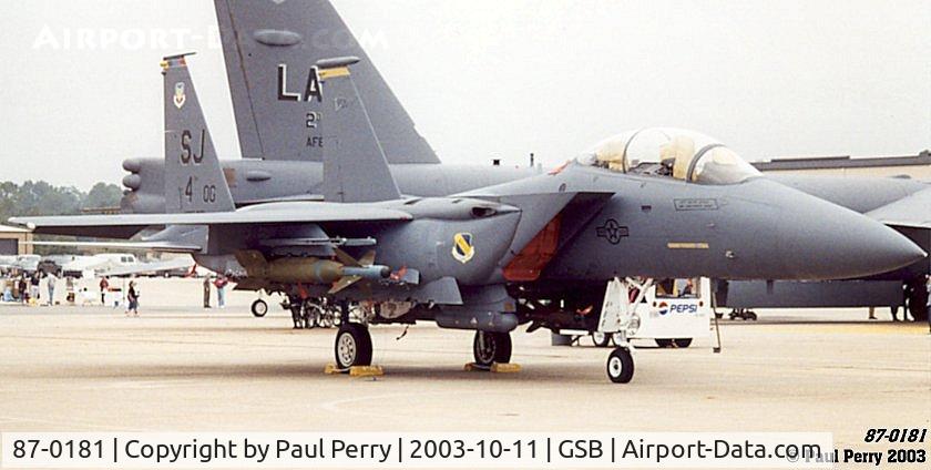 87-0181, 1987 McDonnell Douglas F-15E Strike Eagle C/N 1046/E021, 4th Operations Group represented, and with some big bang under the wings