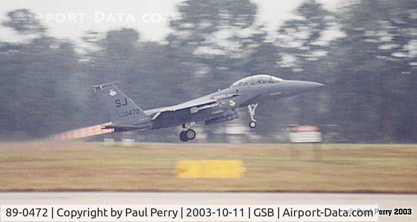 89-0472, 1989 McDonnell Douglas F-15E Strike Eagle C/N 1119/E094, Full 'burner (reheat for the UK blokes) for takeoff