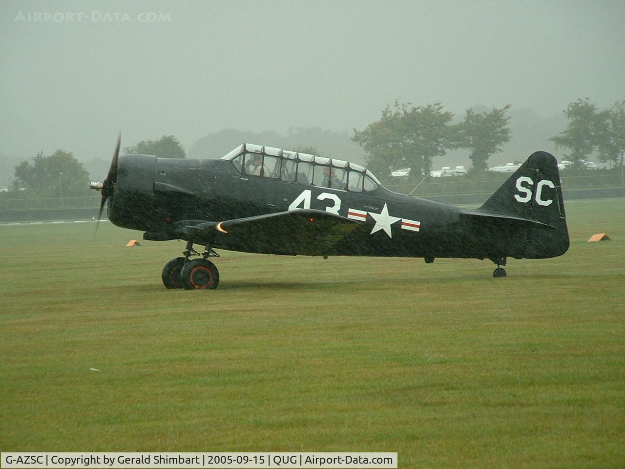 G-AZSC, 1943 Noorduyn AT-16 Harvard IIB C/N 14A-1363, Noorduyn AT-16 Harvard IIB (in the rain)