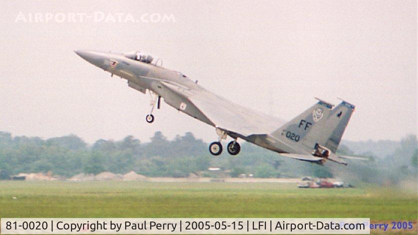 81-0020, 1981 McDonnell Douglas F-15C Eagle C/N 0733/C203, There she goes again, into the wild blue yonder