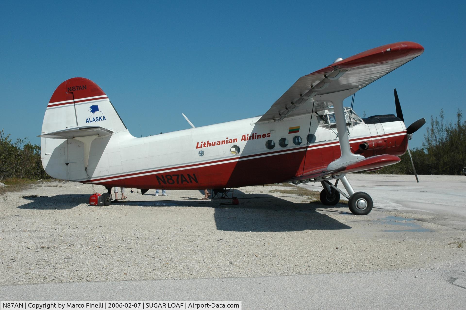 N87AN, 1987 PZL-Mielec AN-2 C/N 1G22331, Douglas Fulton & Neal Oppen has allowed to picture this beautiful iplane during the hot winter trip to Central America and in the stop at Sugarloaf is in the back part of them to home