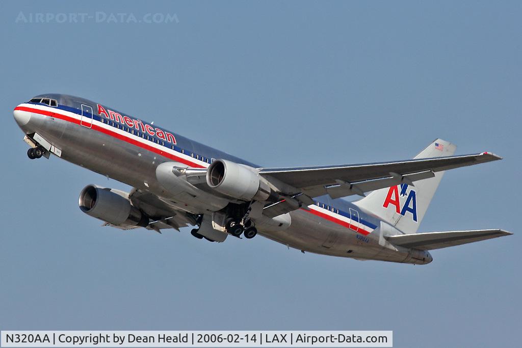 N320AA, 1985 Boeing 767-223 C/N 22321, Departing RWY 25R on a sunny Valentine's Day afternoon.