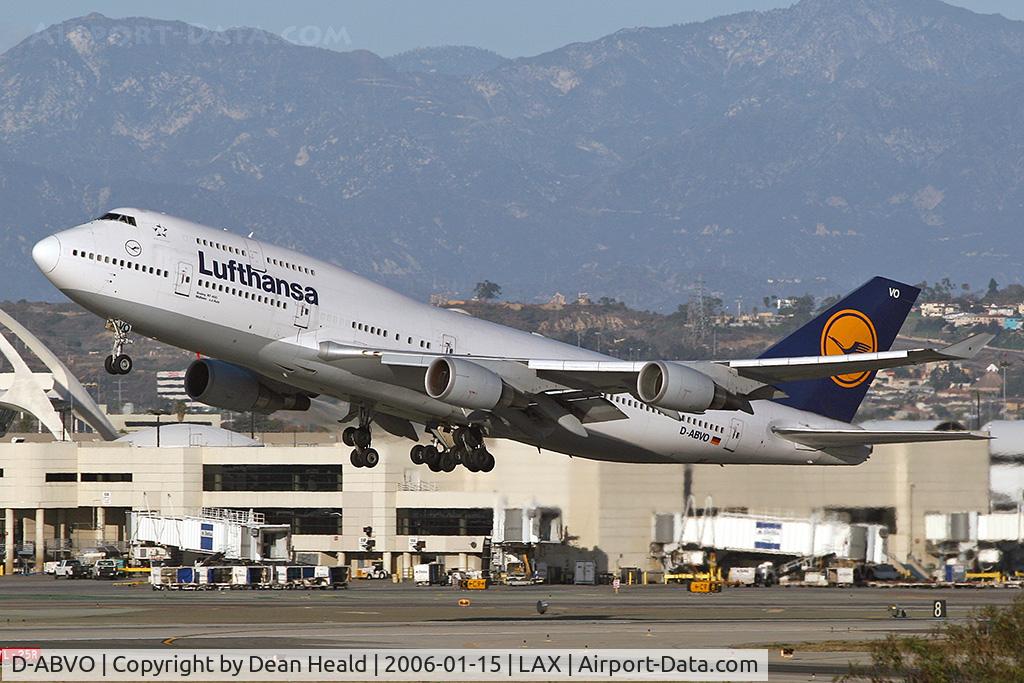 D-ABVO, 1996 Boeing 747-430 C/N 28086, Lufthansa D-ABVO departing RWY 25R on a clear January afternoon.