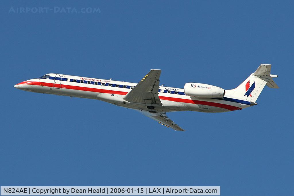 N824AE, 2002 Embraer ERJ-140LR (EMB-135KL) C/N 145584, N824AE departing RWY 25R on a clear January afternoon.