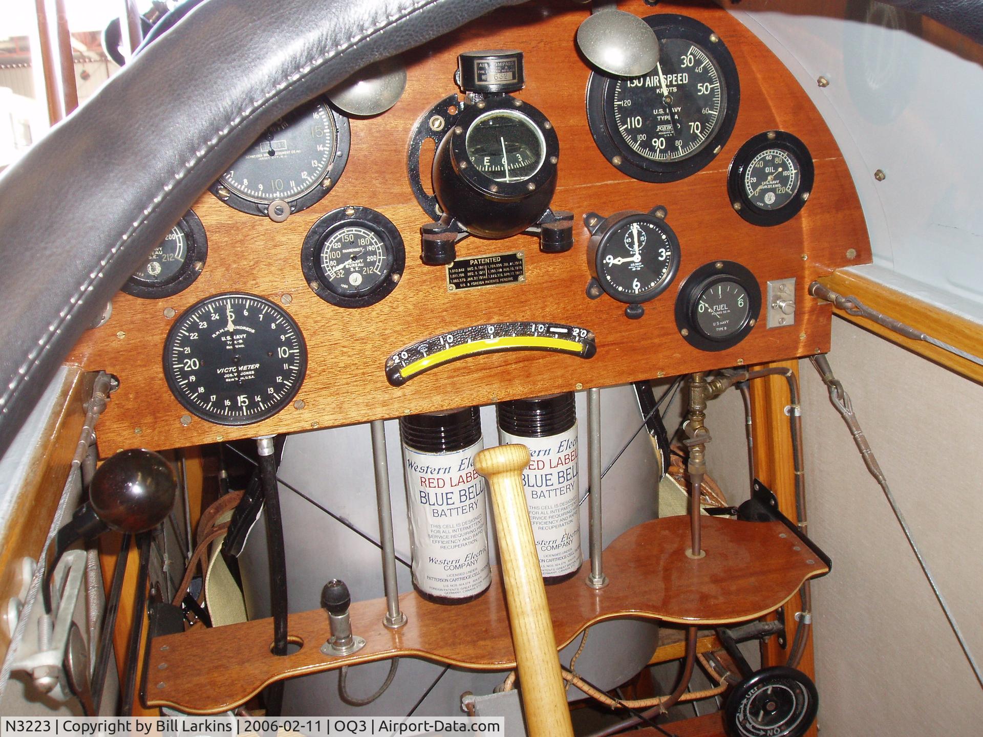 N3223, 1918 Curtiss JN4H C/N 8644, Rear cockpit instrument panel.