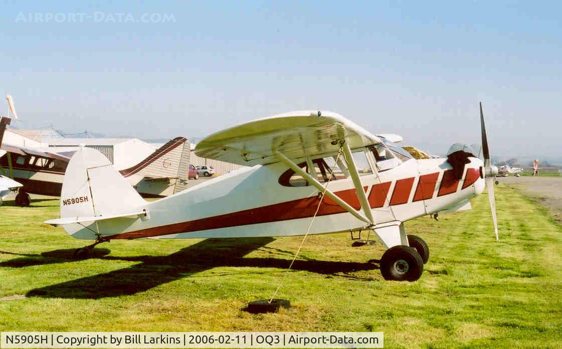 N5905H, 1949 Piper PA-16 Clipper C/N 16-528, At Schellville/Sonoma Valley Airport, CA