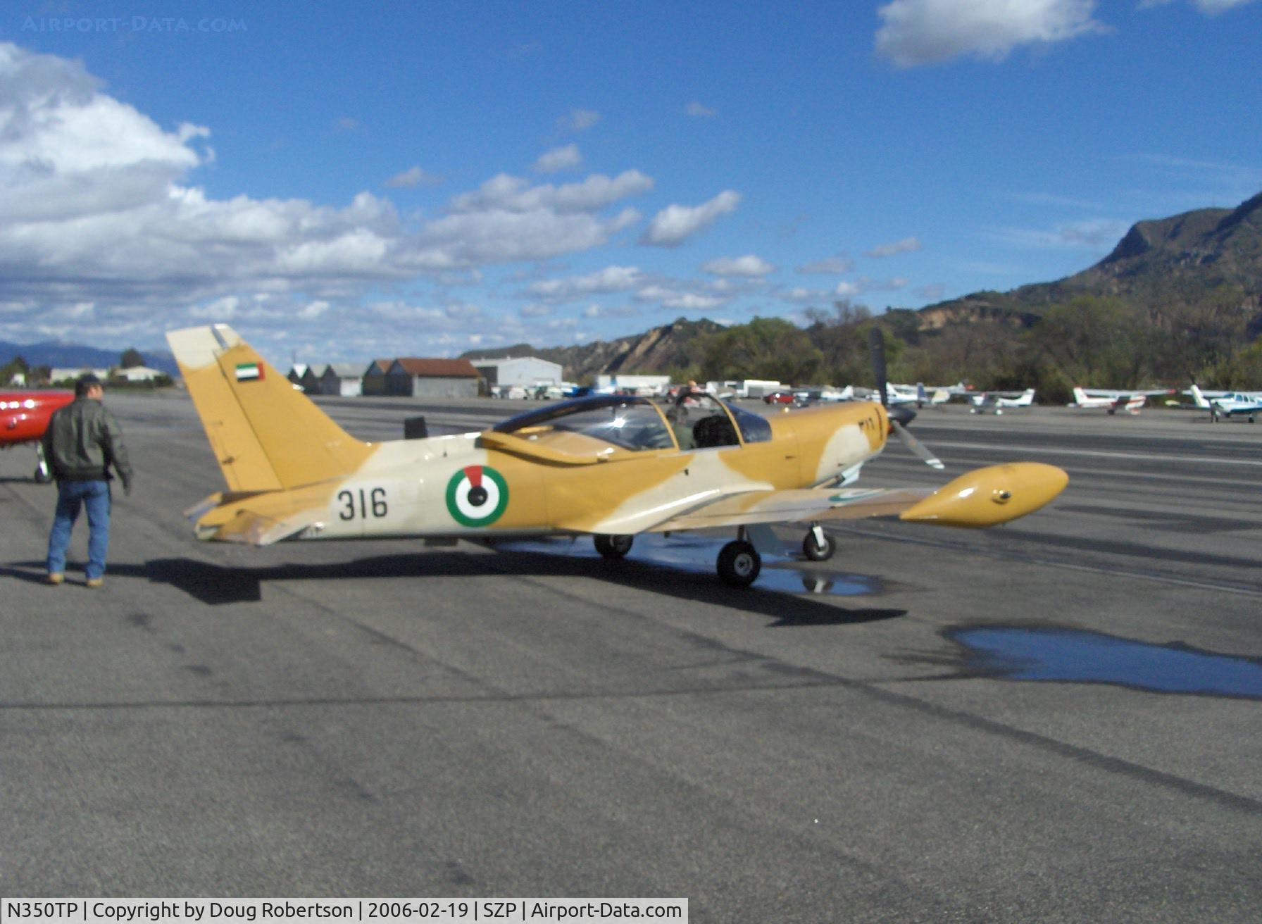 N350TP, 1983 SIAI-Marchetti SF-260TP C/N 011/62-004, 1983 Siai-Marchetti SF.260TP, Allison 250-B17 Turboprop 385 shp, UAE flagged, desert camouflage, Fast? Try to catch me!