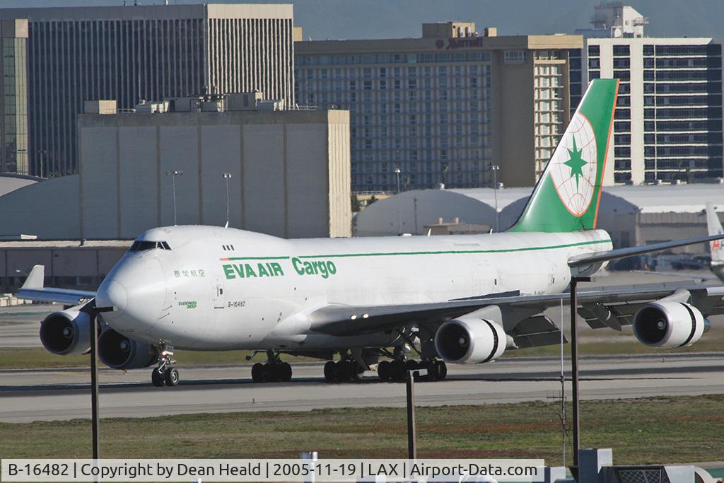 B-16482, 2001 Boeing 747-45EF (SCD) C/N 30608, EVA AIR Cargo B-16482 after landing on RWY 25L