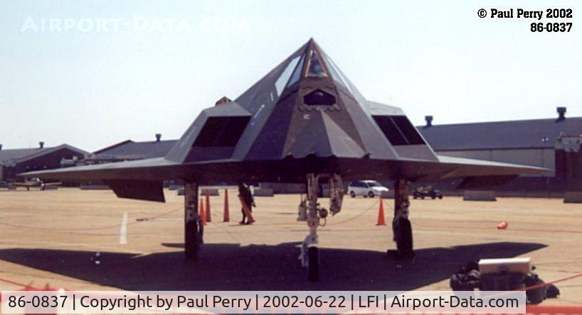 86-0837, 1986 Lockheed F-117A Nighthawk C/N A.4062, Nighthawk 837 again, but up close and personal
