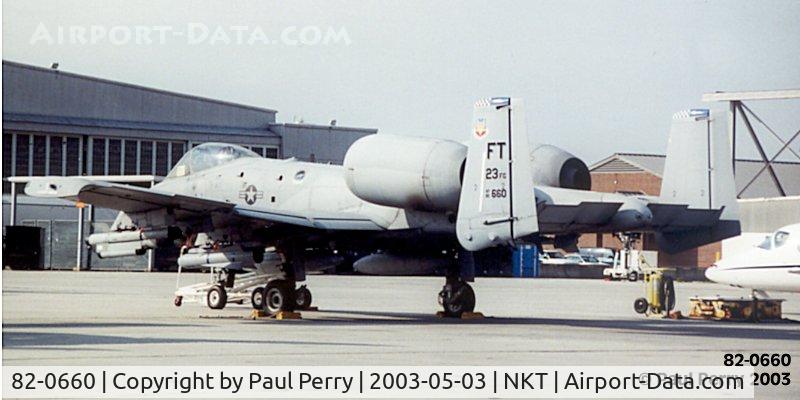 82-0660, 1982 Fairchild Republic A-10A Thunderbolt II C/N A10-0708, Up close, you can see she had been around the block
