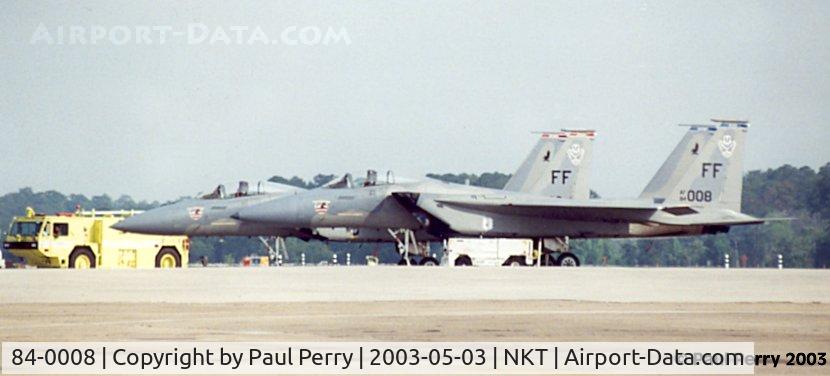 84-0008, 1984 McDonnell Douglas F-15C Eagle C/N 0917/C311, Demo Eagles from the 1st Fighter Wing awaiting their push time