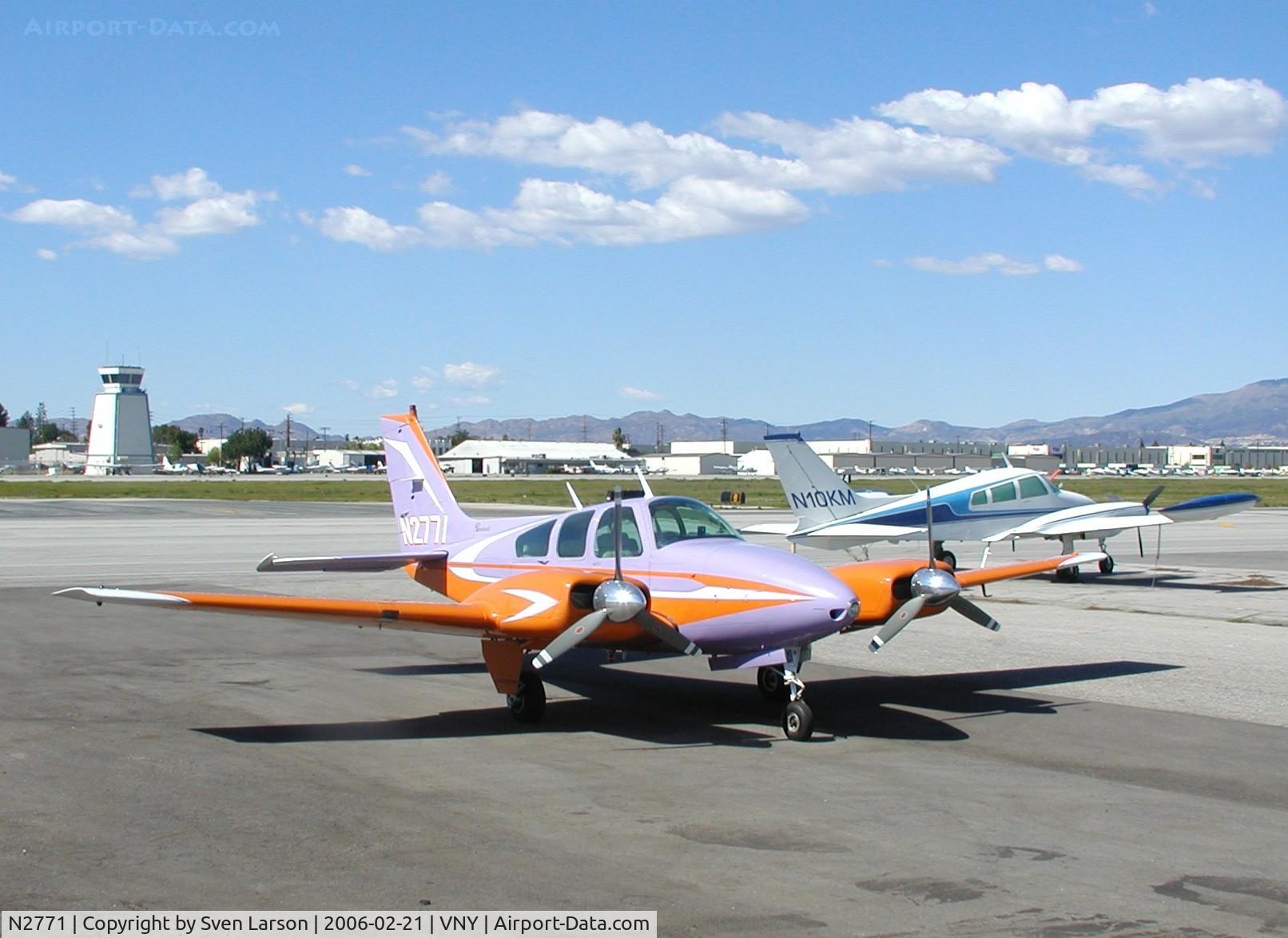 N2771, 1962 Beech 95-A55 Baron C/N TC-270, Baron N2771 on the ramp at Van Nuys, Calif.