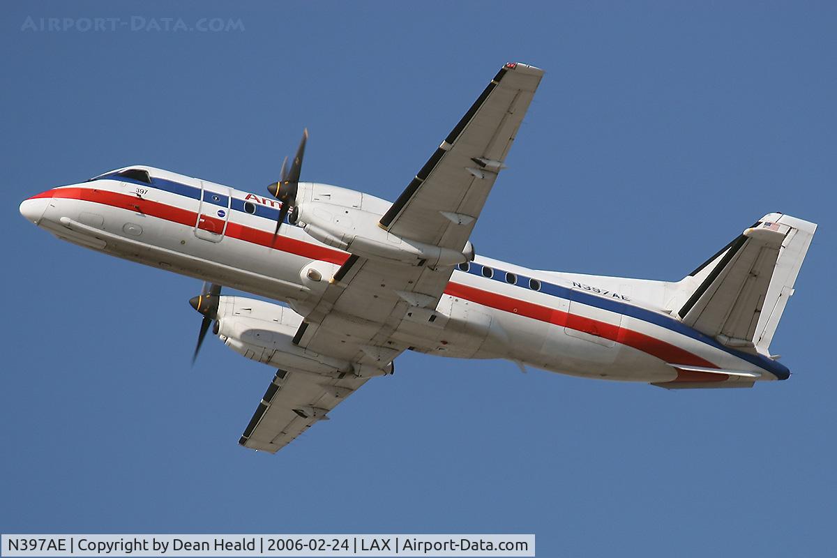 N397AE, 1996 Saab 340B C/N 340B-397, American Eagle N397AE (Saab 340) departing LAX RWY 25R.