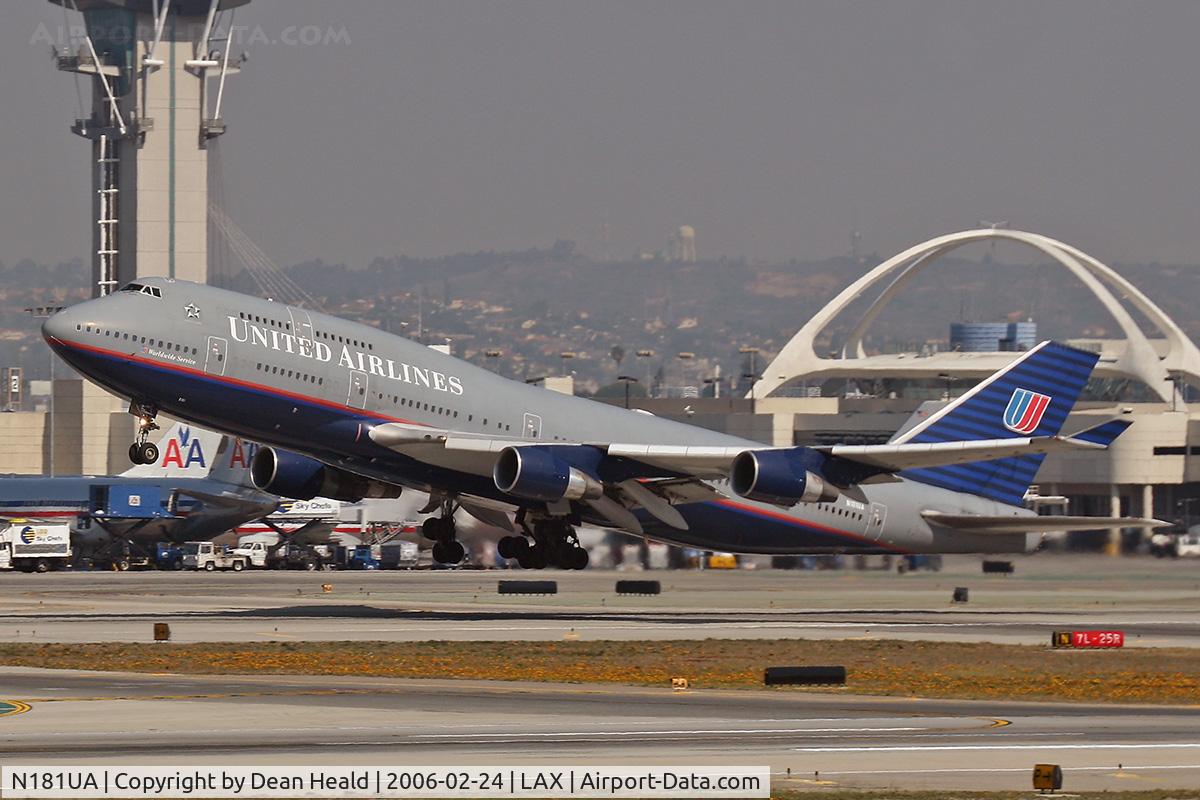 N181UA, 1991 Boeing 747-422 C/N 25278, United Airlines N181UA departing RWY 25R.