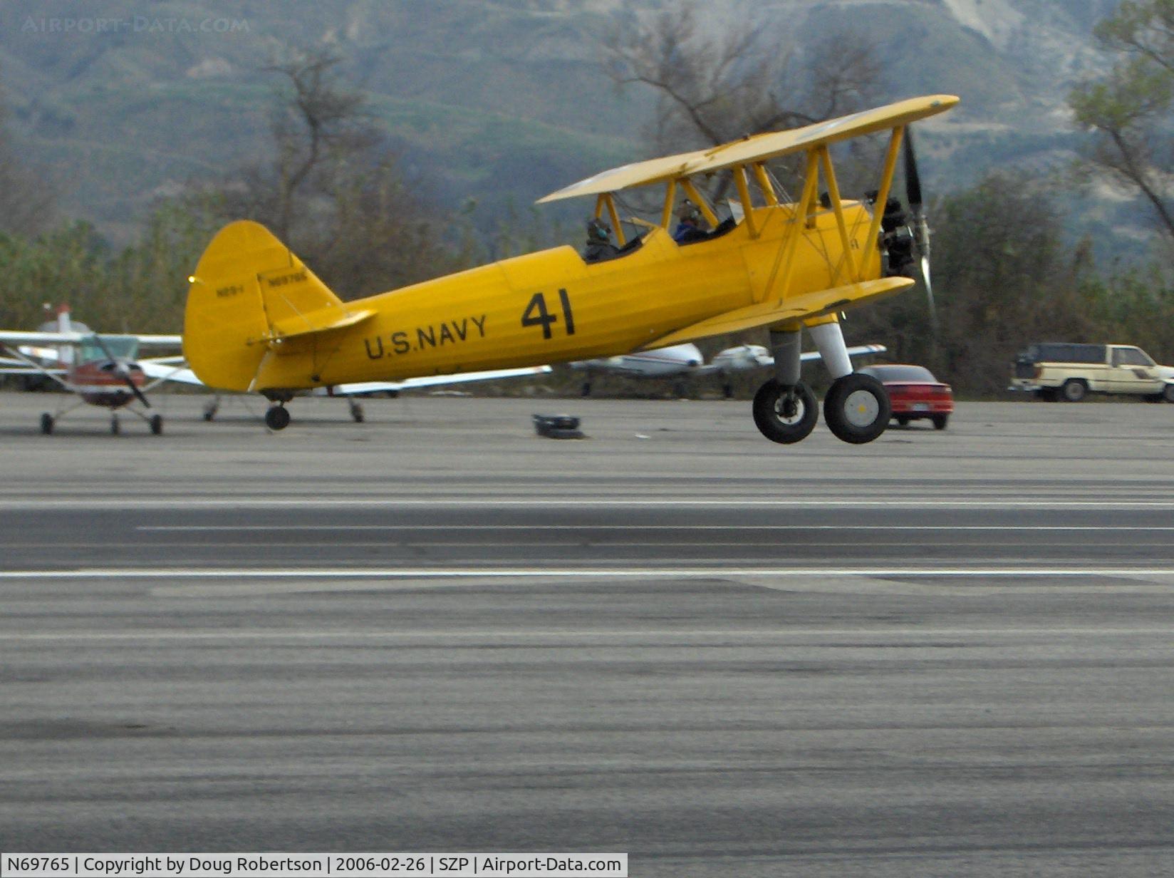 N69765, 1941 Boeing A75N1 (PT17) C/N 75-1044, 1941 Boeing Stearman A75N1 (PT-17 KAYDET) as N2S-1, Continental W670-5 220 Hp, Takeoff Runway 22