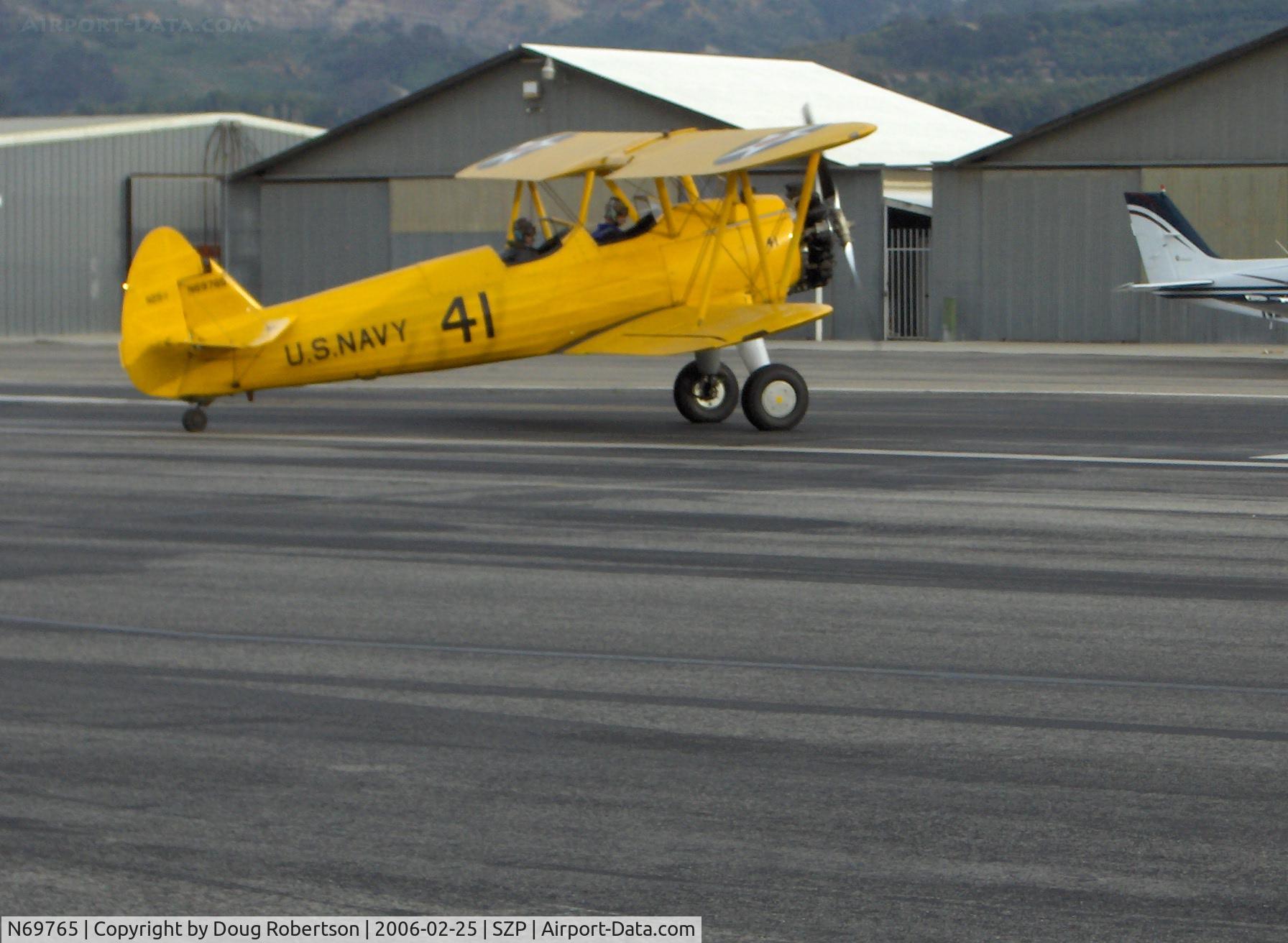 N69765, 1941 Boeing A75N1 (PT17) C/N 75-1044, 1941 Boeing Stearman A75N1 (PT-17 KAYDET) as N2S-1, Turning on Runway 22 for takeoff